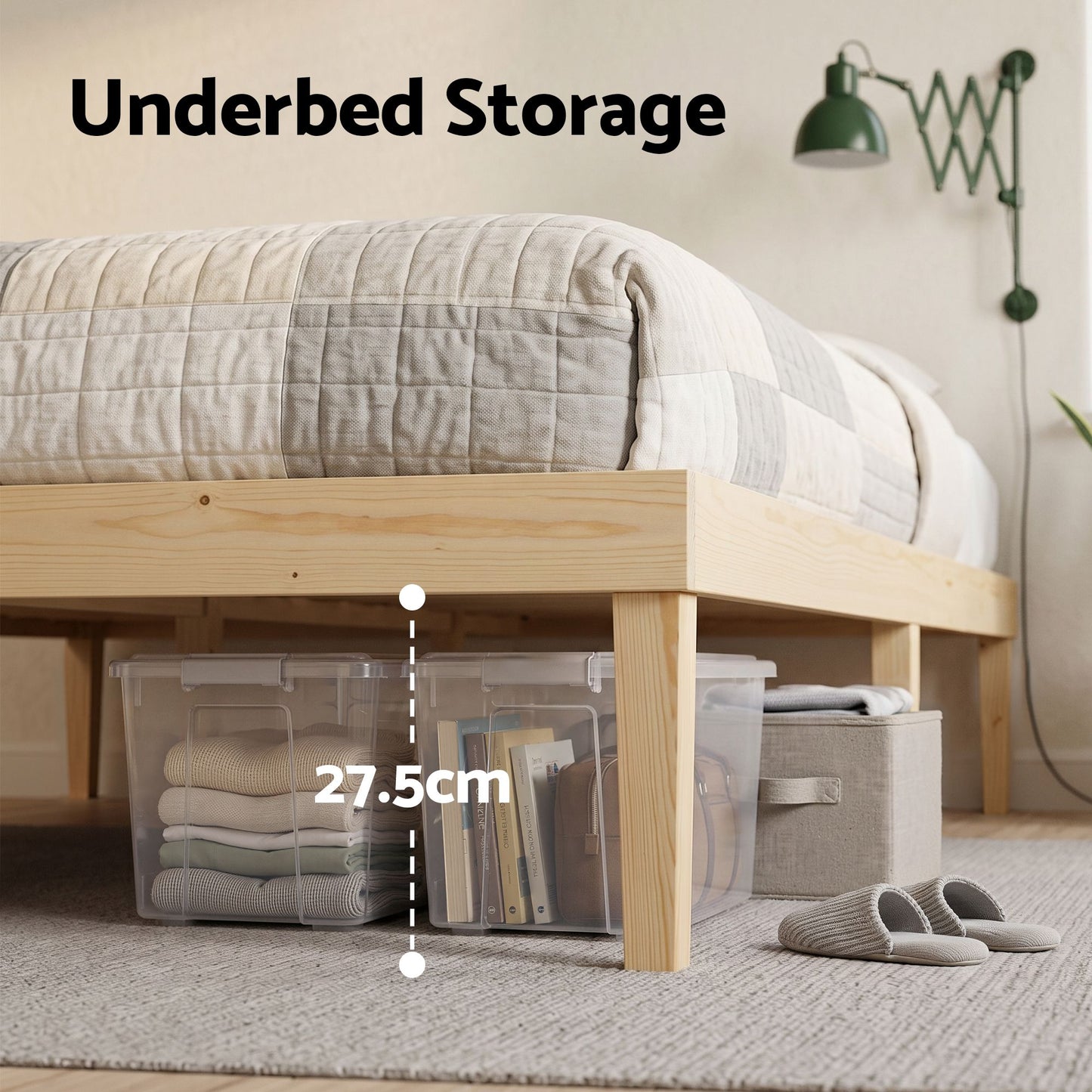 Bed Frame Single Size Wooden Base Mattress Platform Timber - Pine BRUNO