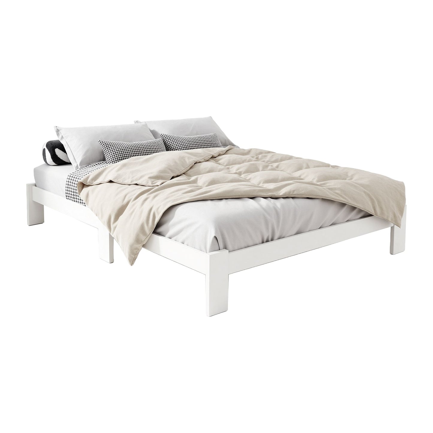 Bed Frame Double Size Wooden Bed Base Timber Foundation Mattress