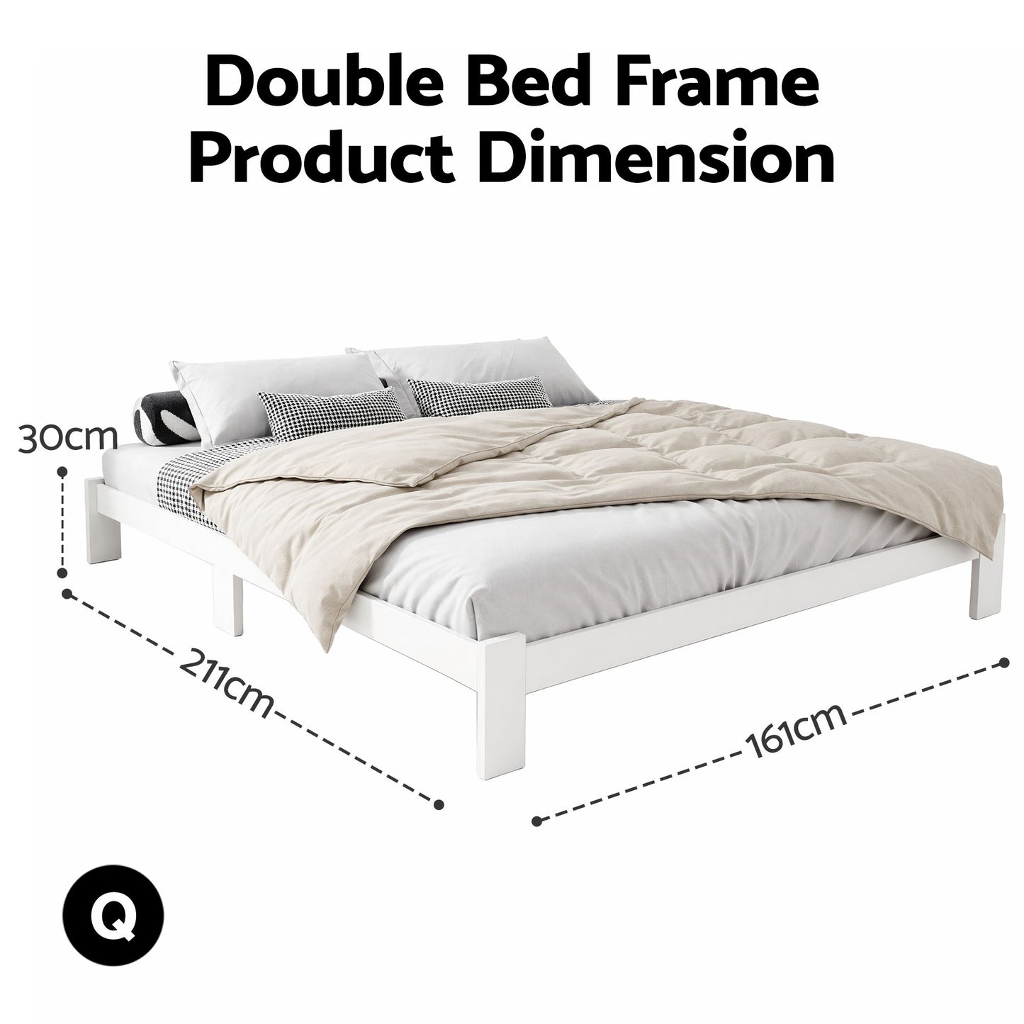 Queen wooden bed frame