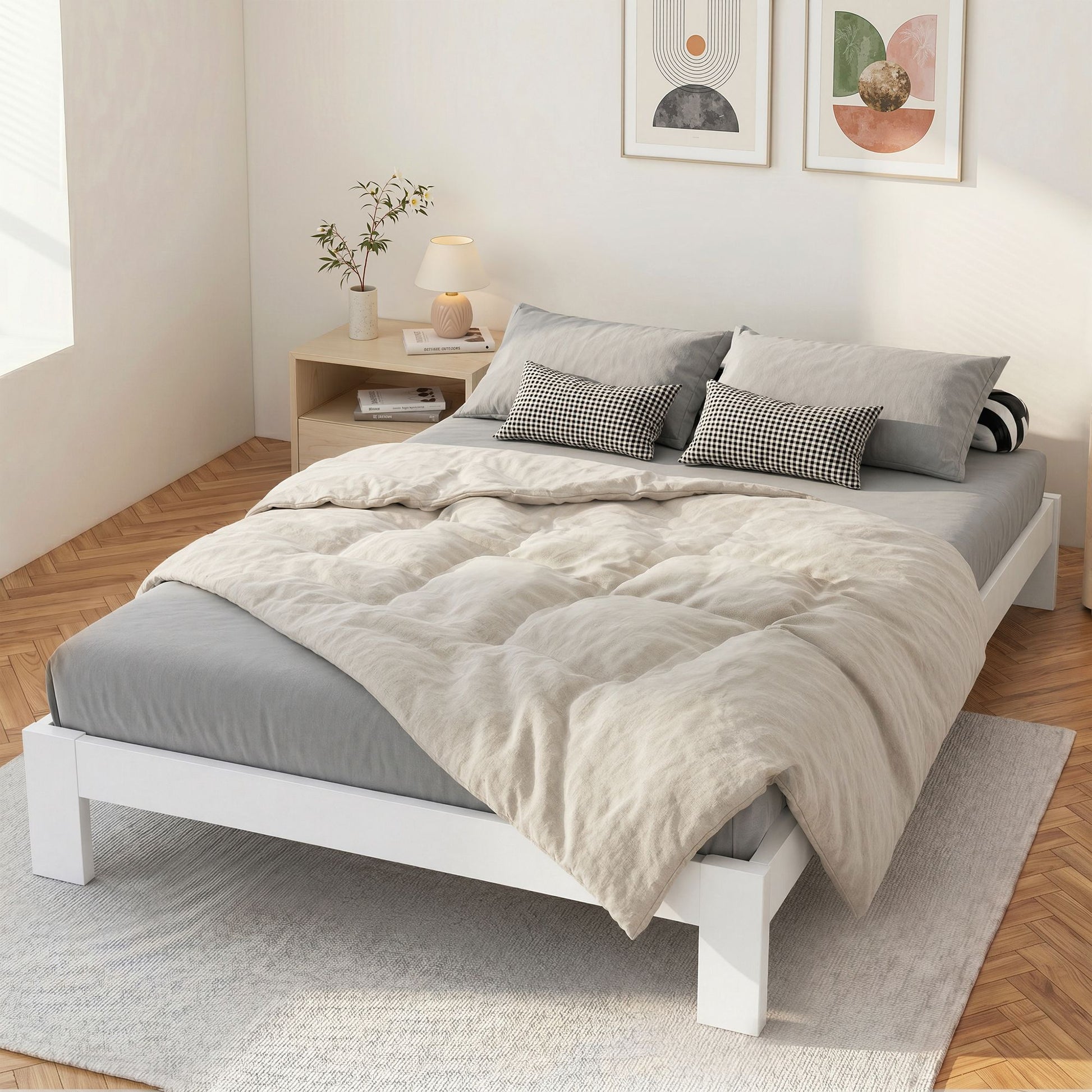 Bed Base Frame Size Timber Foundation Mattress Platform Queen Wooden