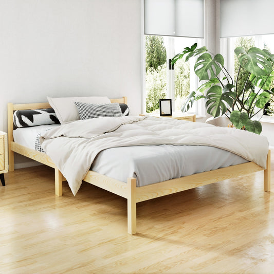 Bed Frame Double Size Wooden Oak