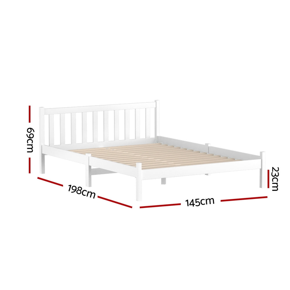 Double Full Size Wooden Pine Timber Mattress Bed Frame