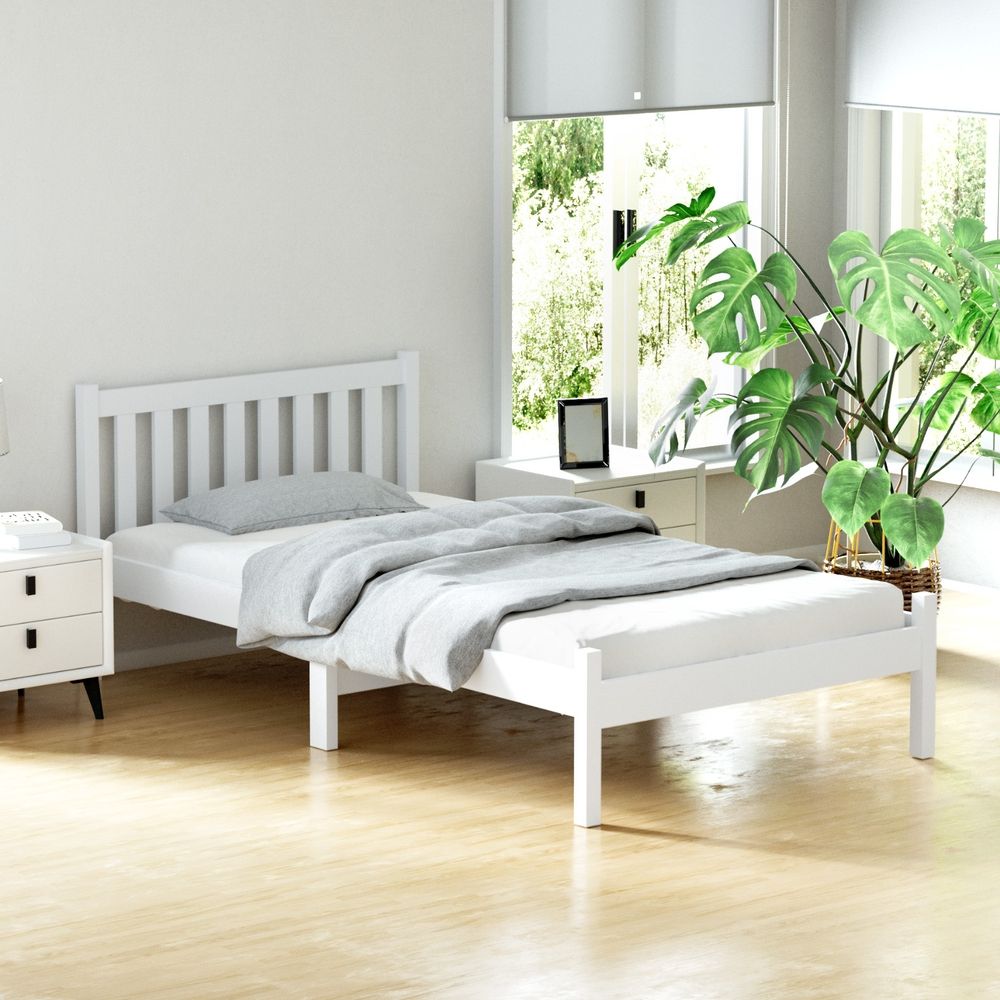 King white wooden bed frame