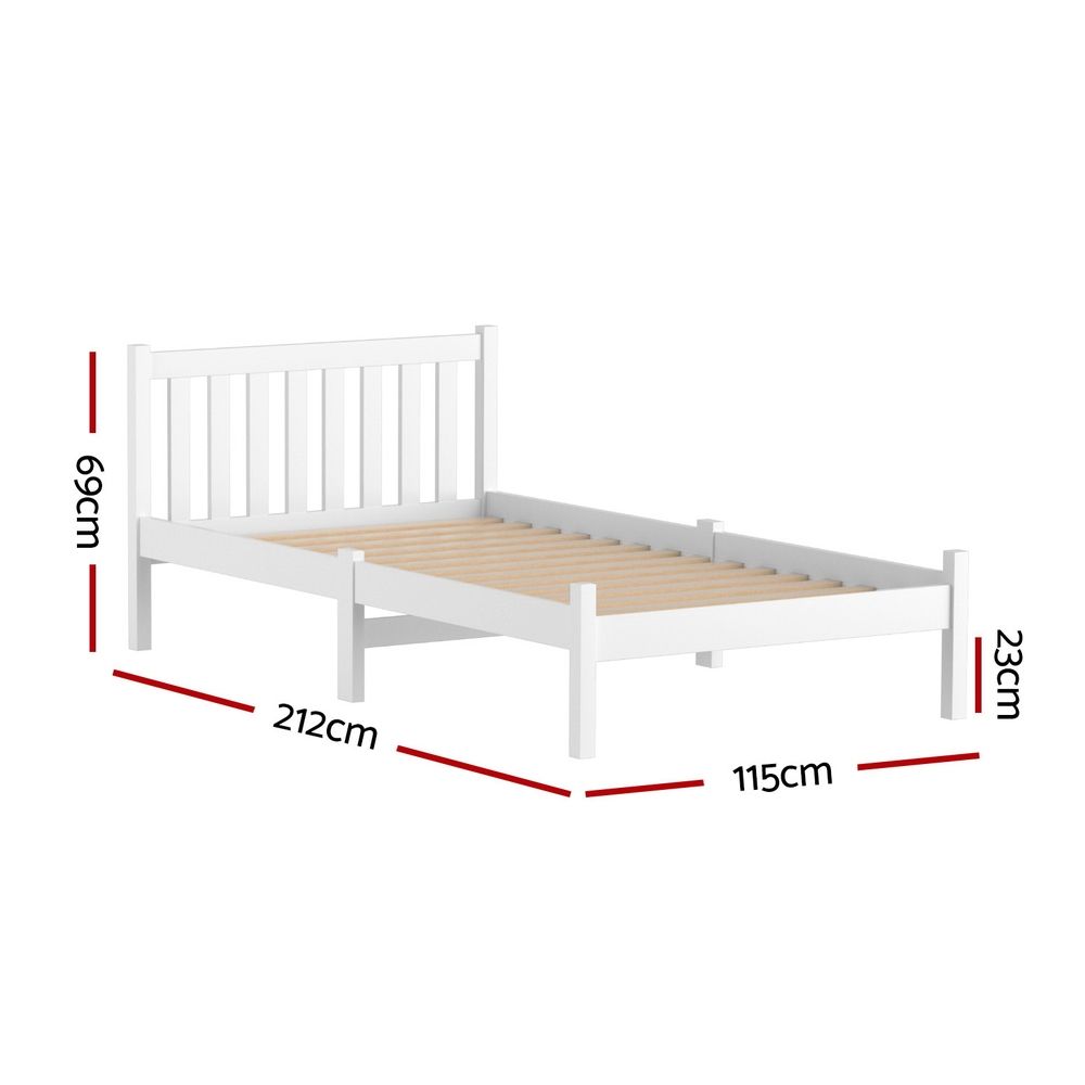 King Single Wooden Timber Mattress Size Base Bed Frame
