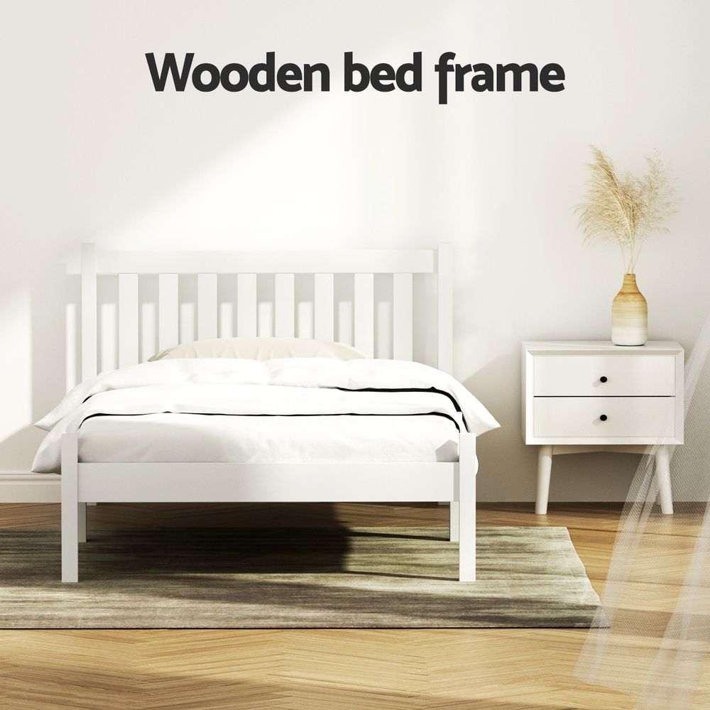 Bed Frame King Single Wooden Timber Mattress Size Base Bedroom