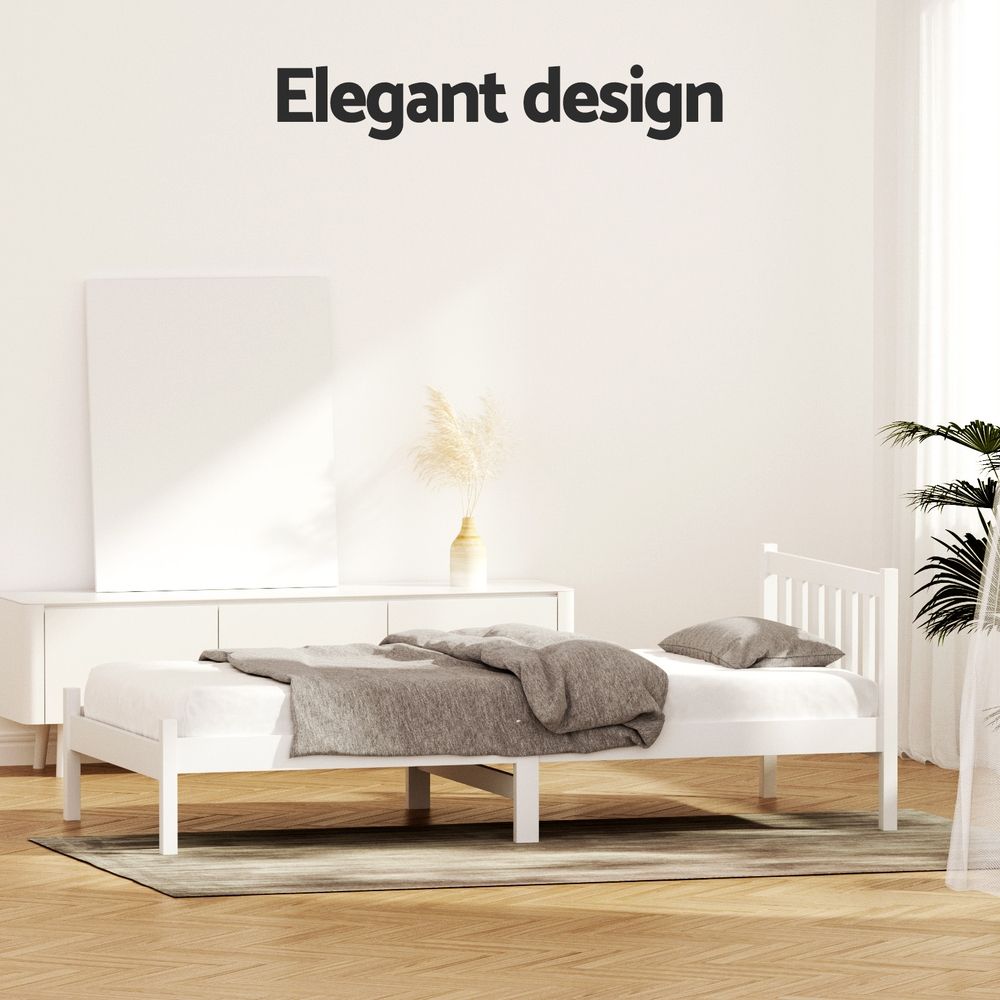 Frame King Single Wooden Timber Mattress Size Base Bedroom 001ks Bed