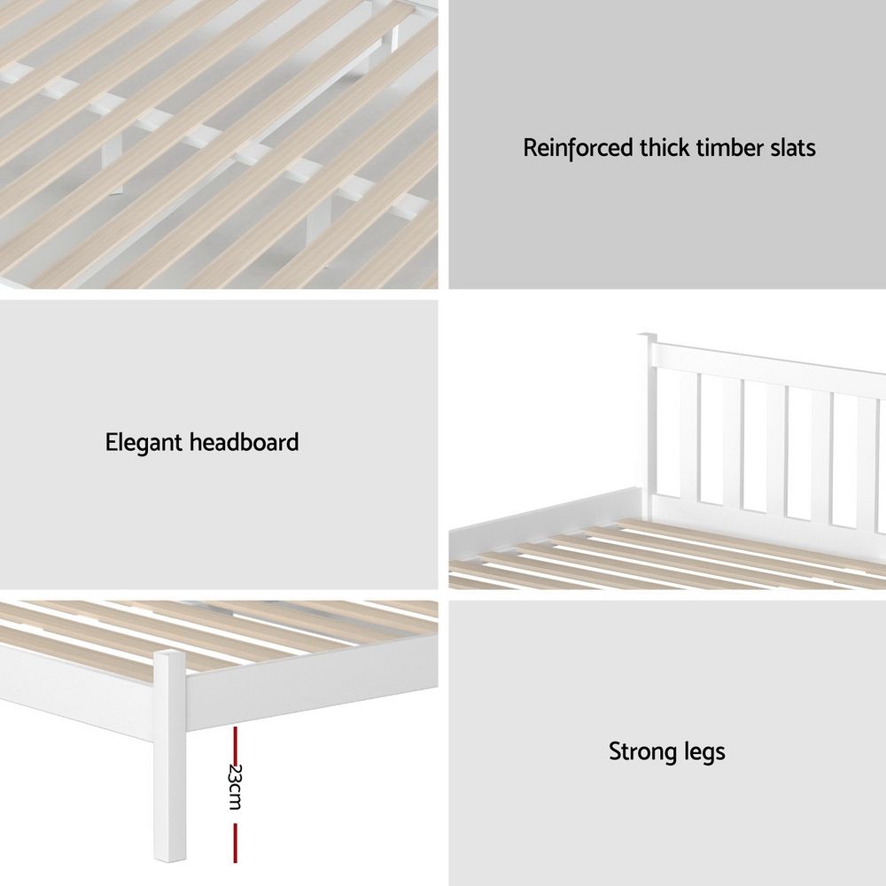 King Single Wooden Timber Mattress Size Base Bedroom 001ks Bed Frame