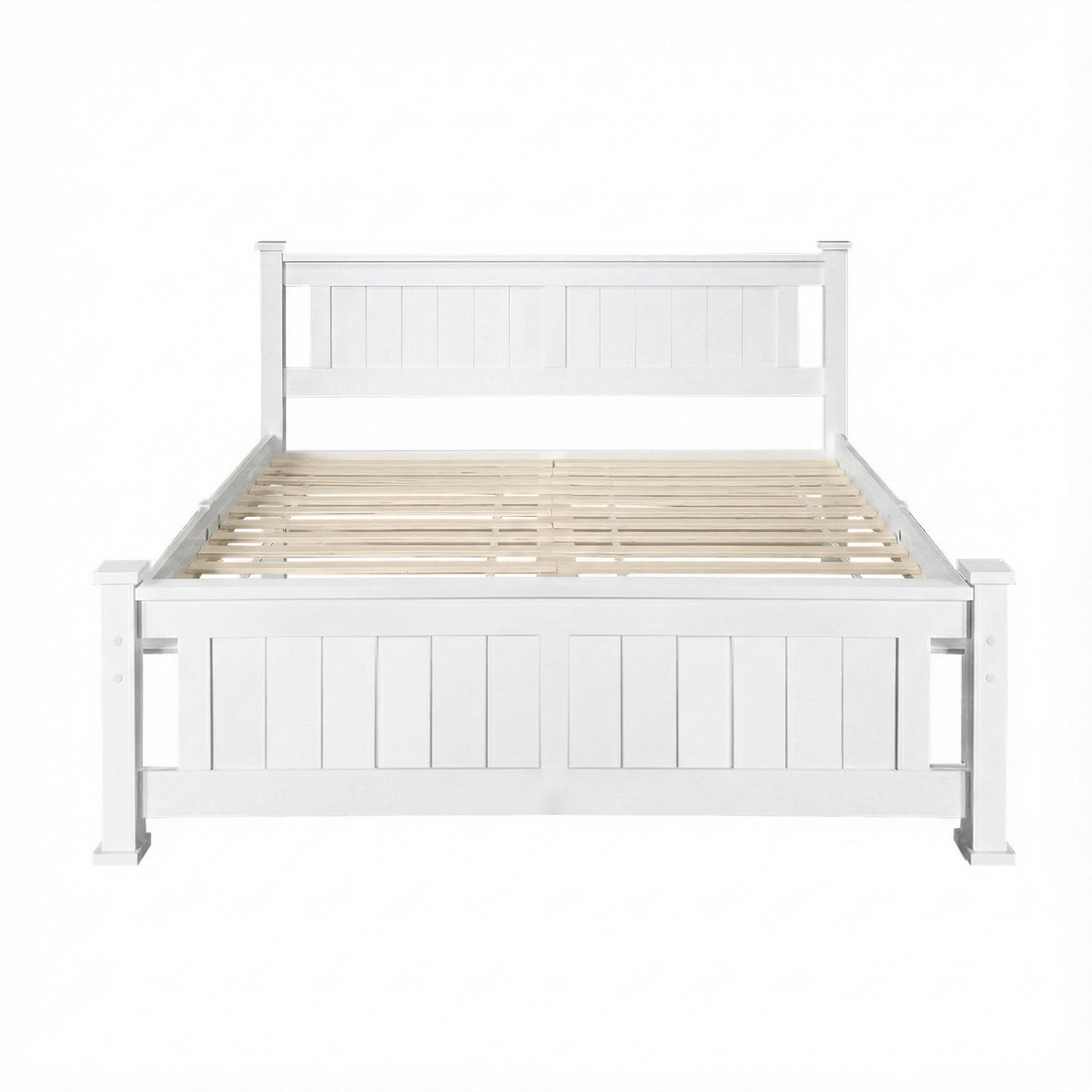 Bed Frame Double Size Wooden - White