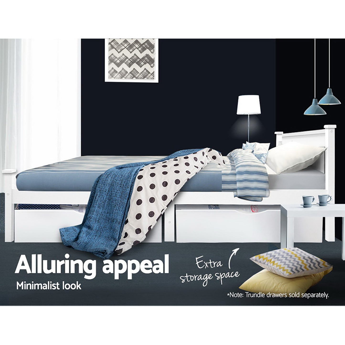 Wooden Bed Frame King White 004ks