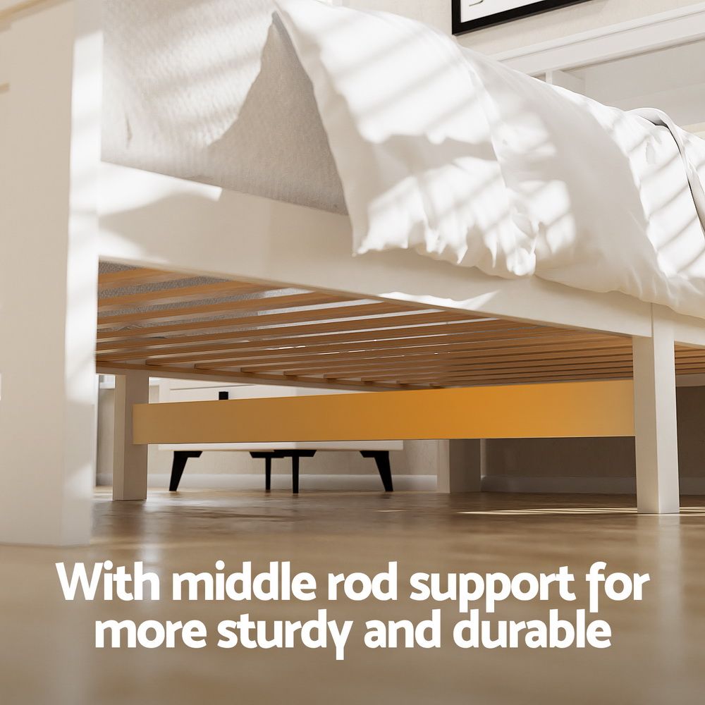 Bed Frame King Single Size 2 White Wooden