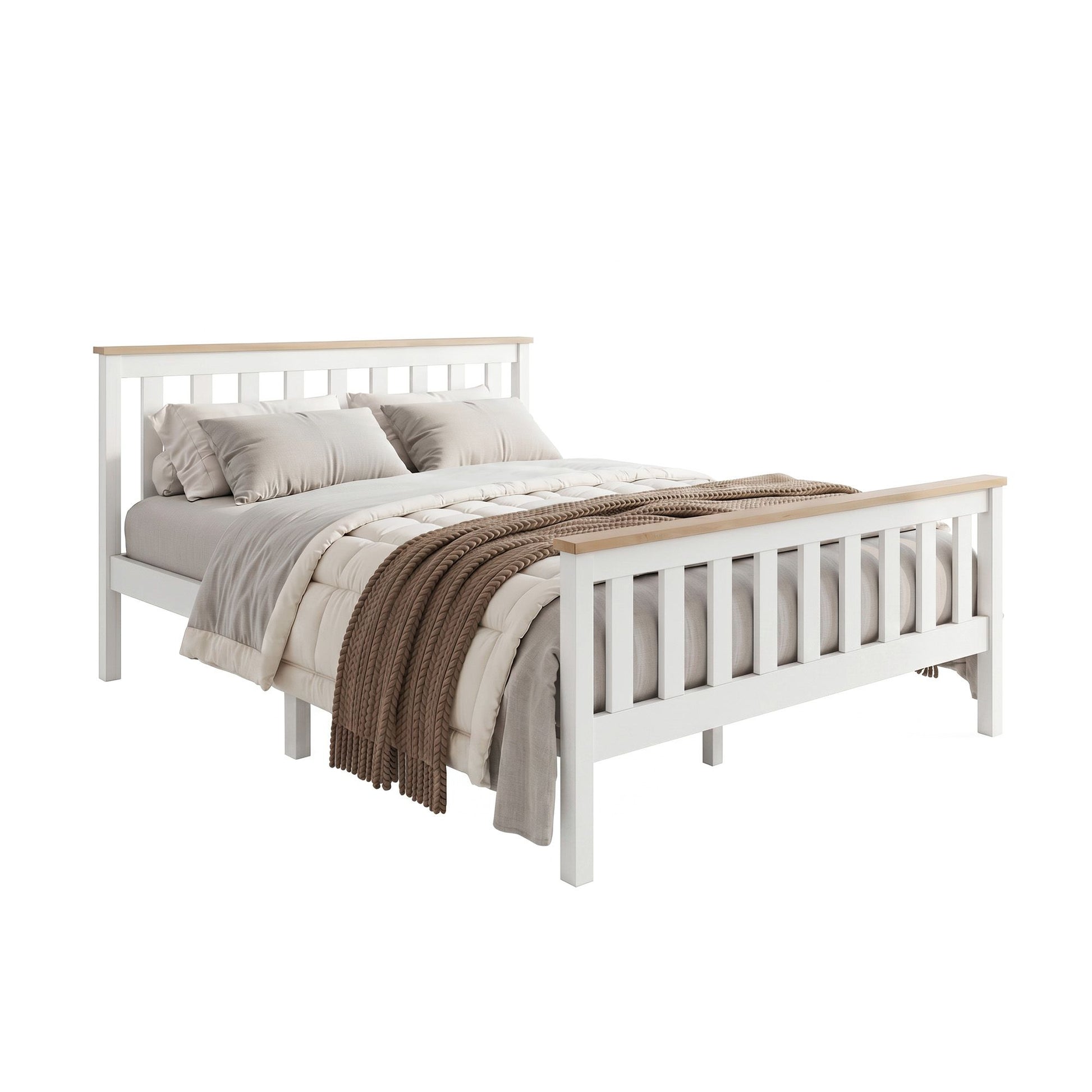 Double mattress Bed Frame Full Size Wooden Pine