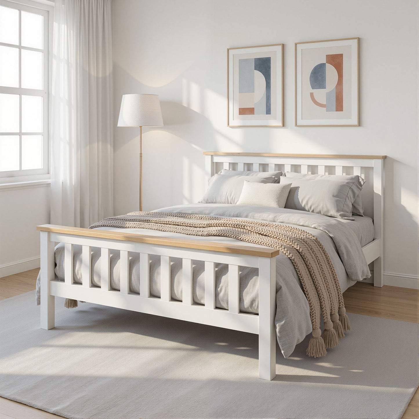 Full Size Wooden Pine Timber Mattress Base Pony Bed Frame Double