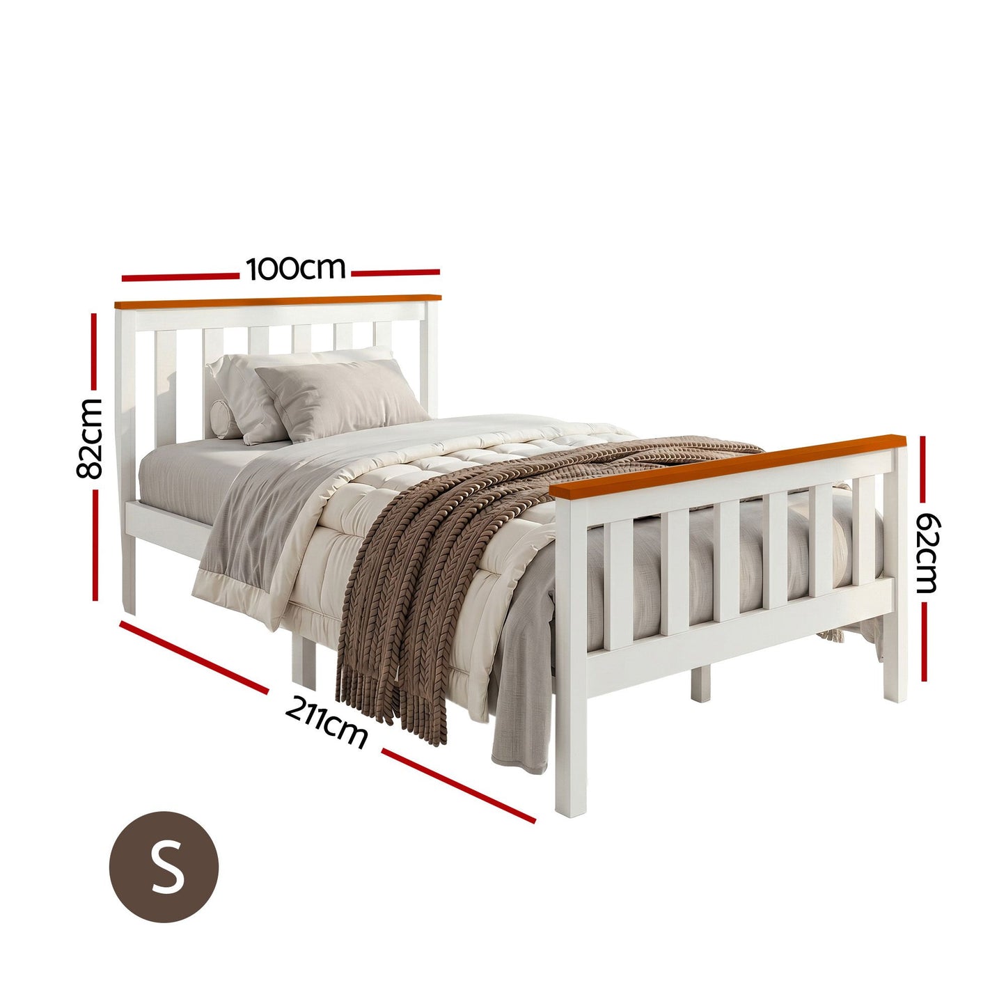 Bed Frame Single Wooden Bedroom Furniture for Kids
