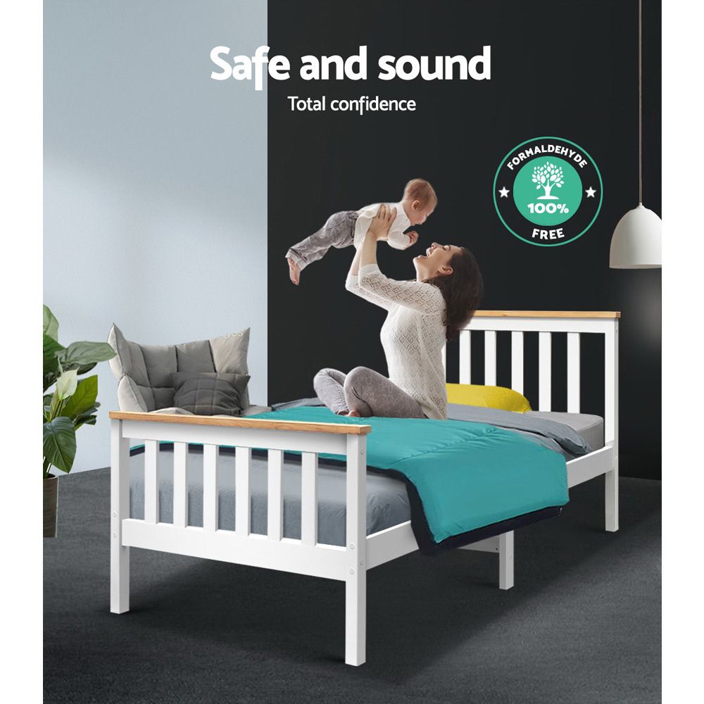 Bed Frame Single Wooden Bedroom Furniture for Kids