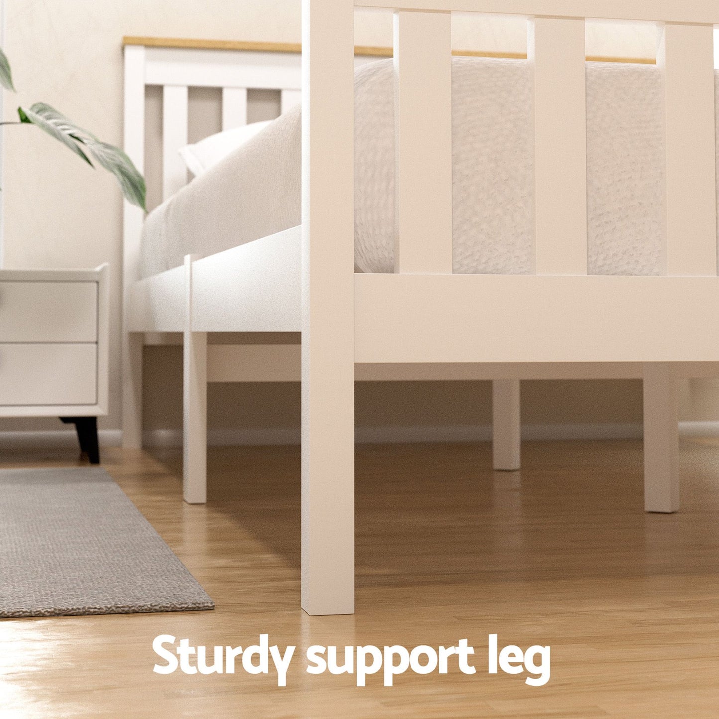 Frame Single Size Wooden Platform 2 Storage Drawers White Pony Draw Bed
