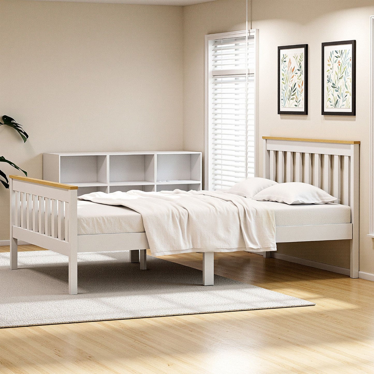Wooden Platform 2 Storage Drawers White Pony Draw Bed Frame Single Size