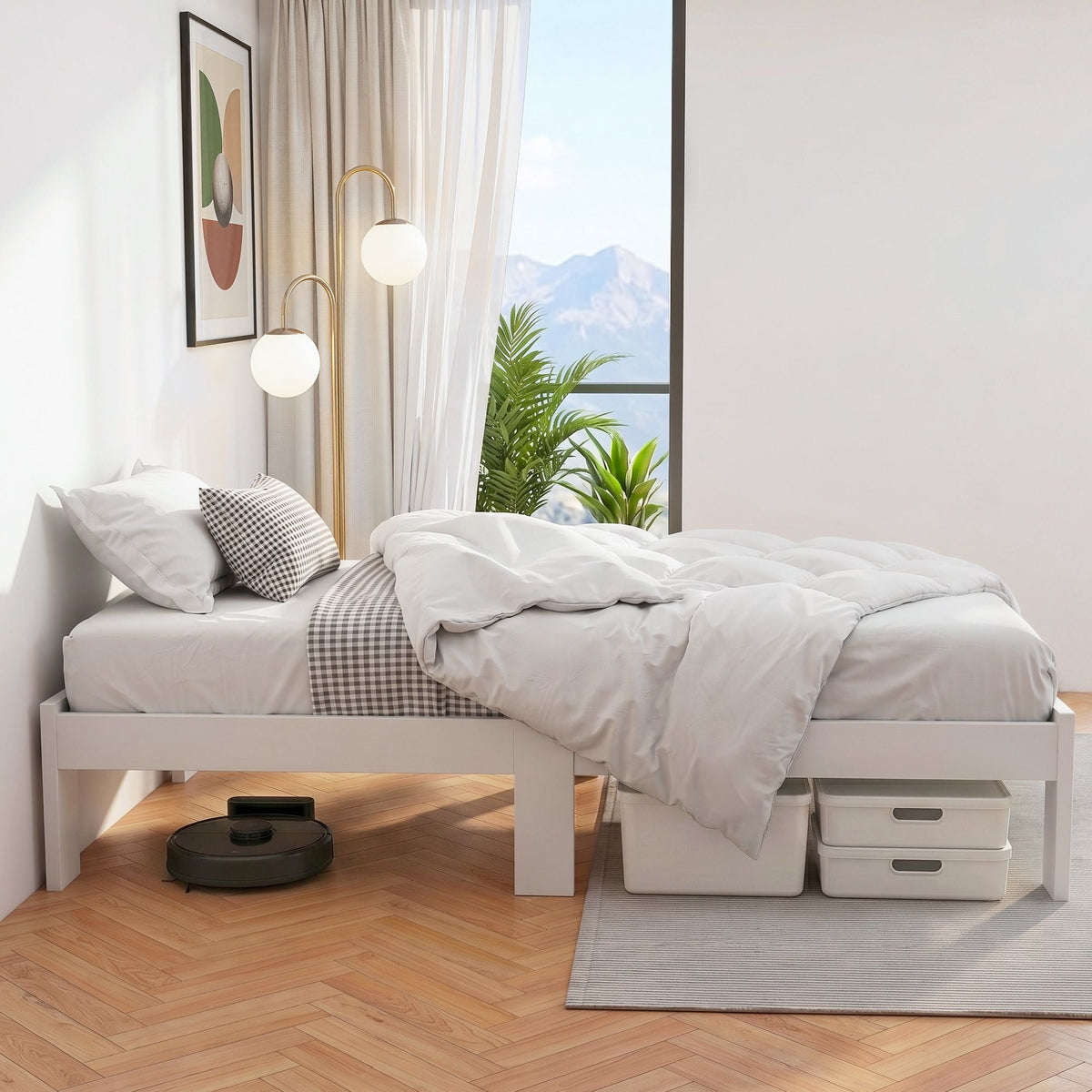 Frame King Single Wooden Mattress Base Timber Platform Jade Bed