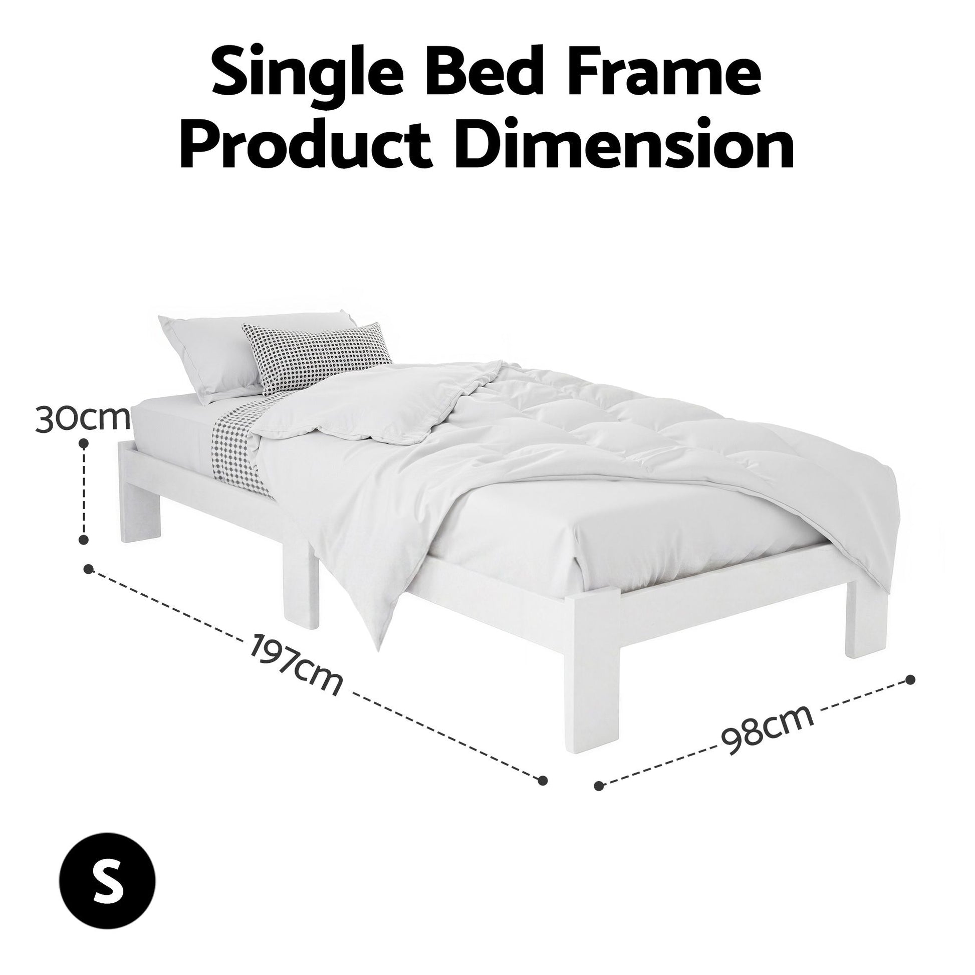 Single wooden bed frame