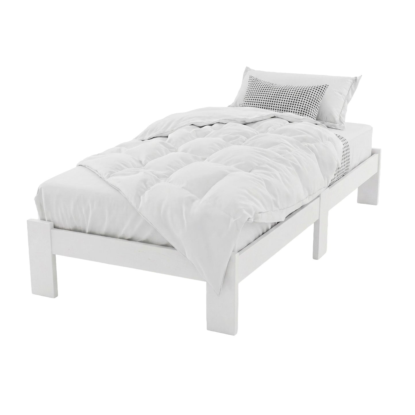 Single Wooden Base Timber Mattress Platform Bed Frame