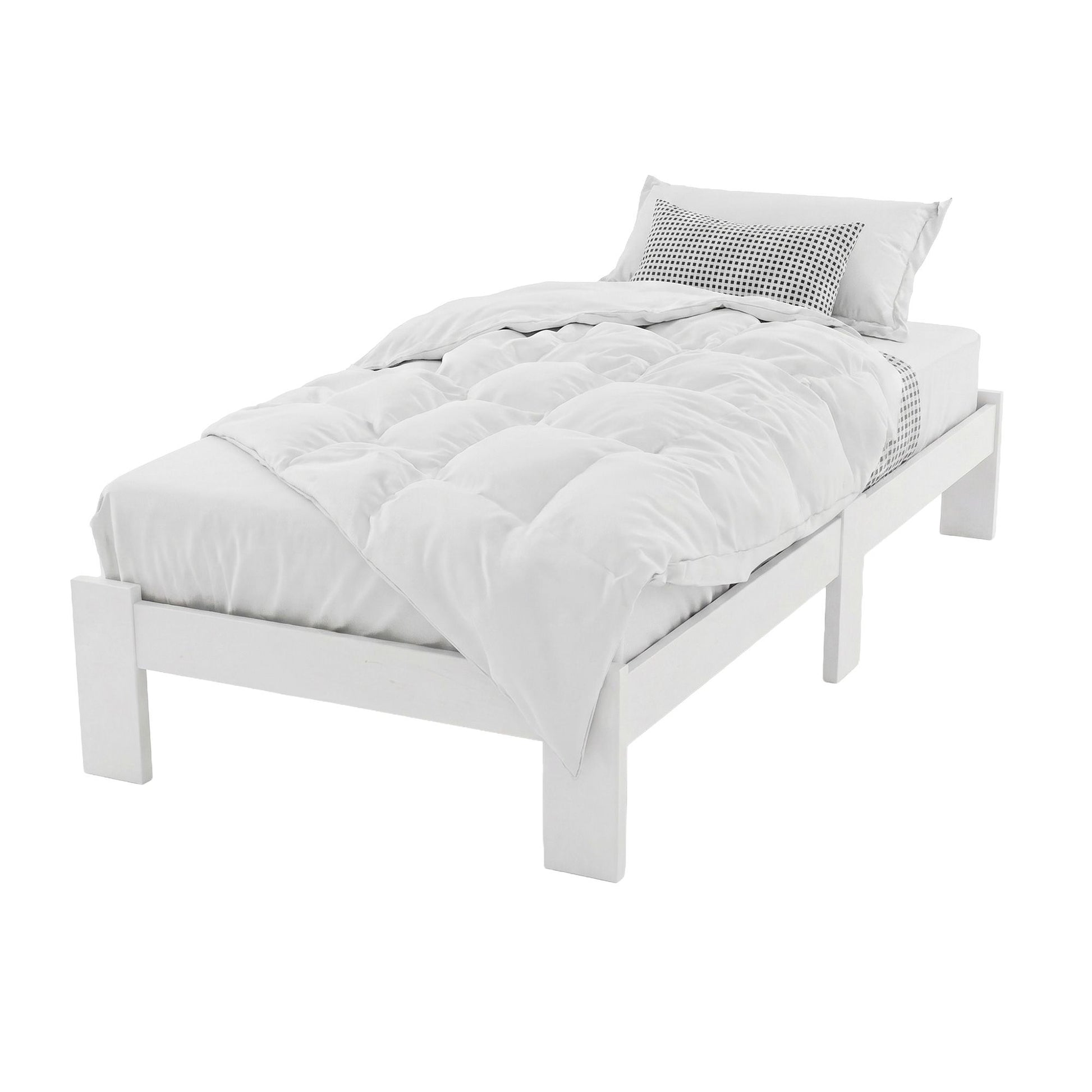 Single Wooden Base Timber Mattress Platform Bed Frame