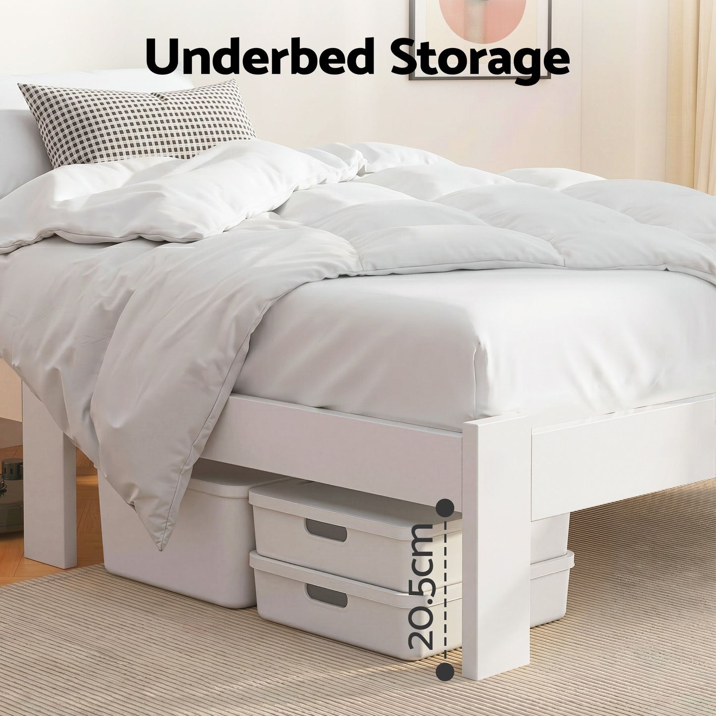 Bed Frame Single Base Mattress Platform Wooden Timber