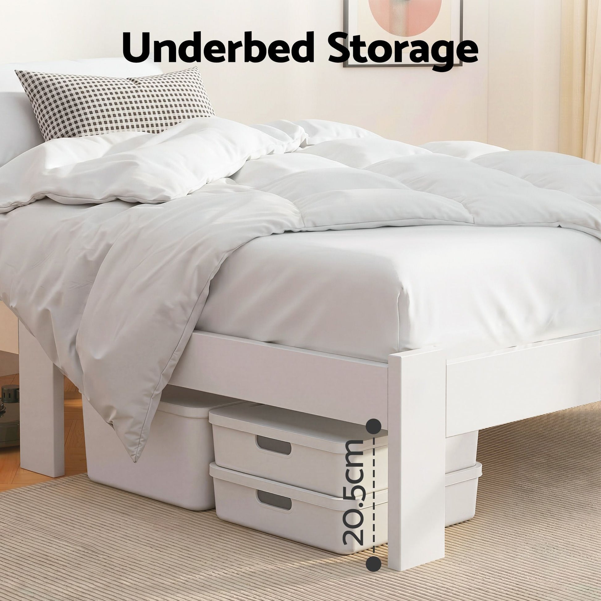 Bed Frame Single Base Mattress Platform Wooden Timber