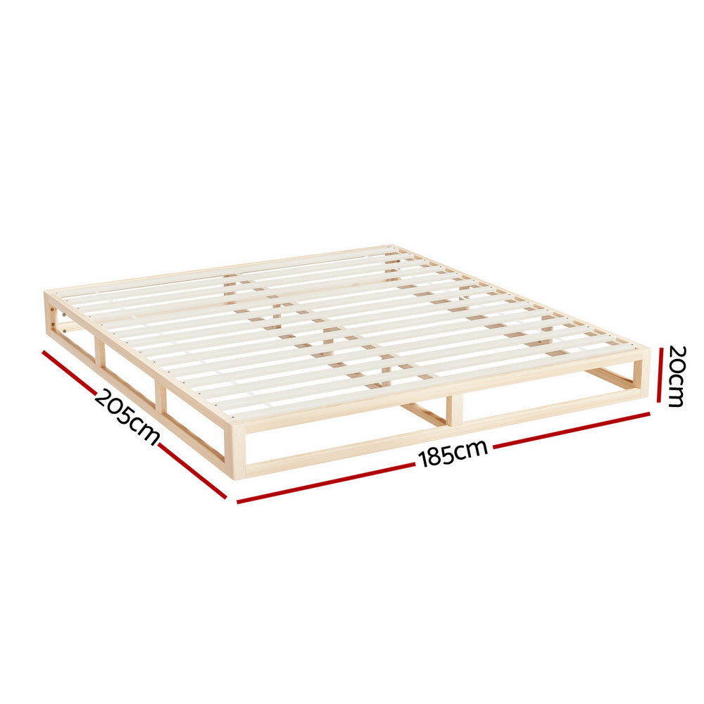 Bed Frame King Size Wooden Base Mattress Platform Timber Pine KALAM