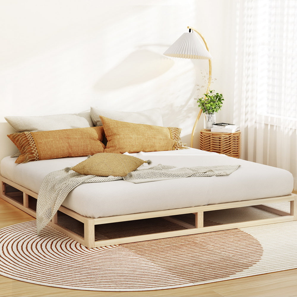 Bed Frame King Size Wooden Base Mattress Platform Timber Pine KALAM