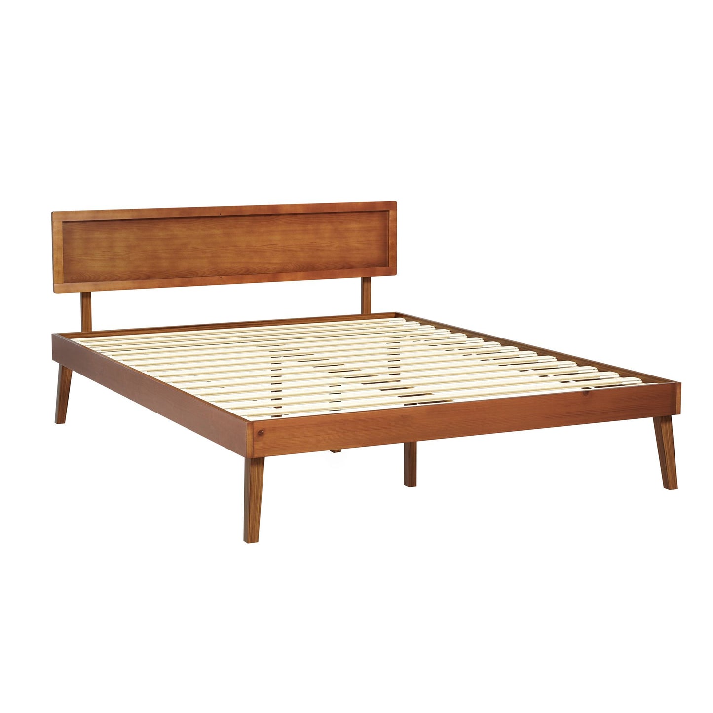 Wooden Bed Base Walnut Splay Wal Bed Frame Queen Size
