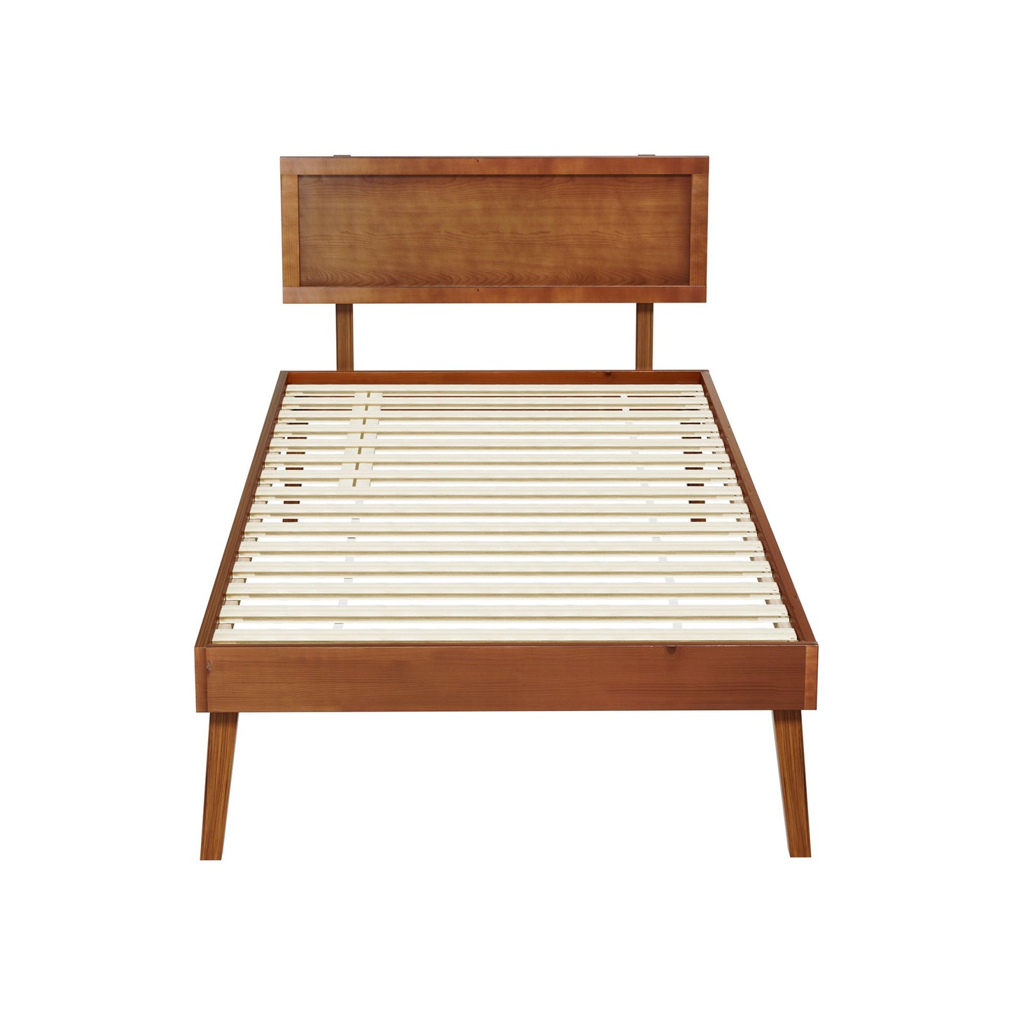 Bed Frame Single Size Wooden Bed Base - Walnut SPLAY