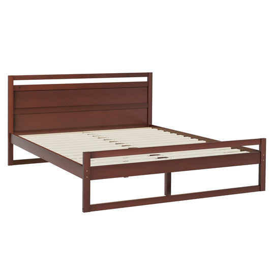 Double walnut wooden bed frame