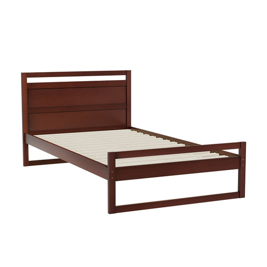 Bed Frame King Single Size Wooden - Walnut WITTON