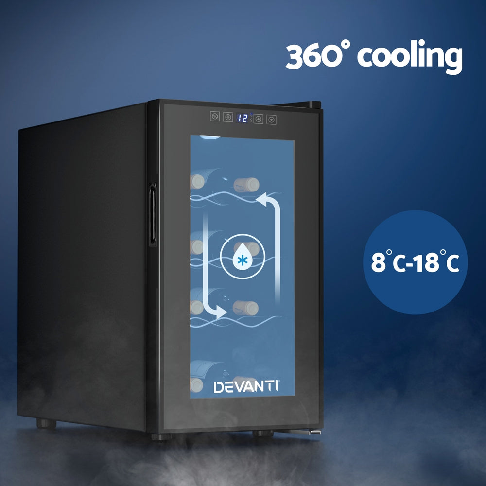 Devanti Wine Fridge Cooler 8 Bottles WC C 8B