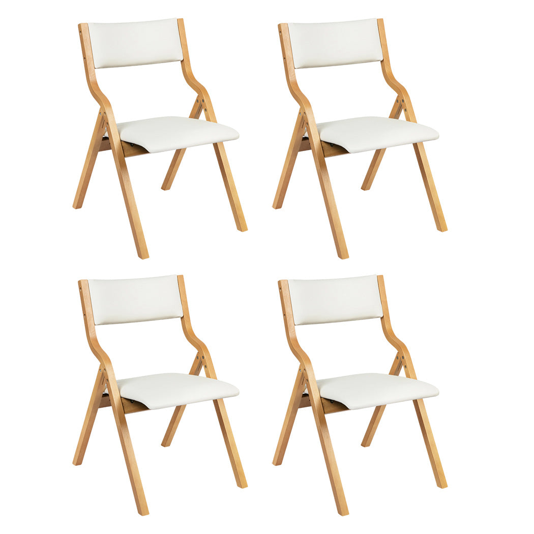 Levede 4x Dining Chairs Foldable PU Beige
