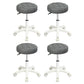 Levede 4x Rolling Bar Stool Swivel Salon SPA Chair Grey
