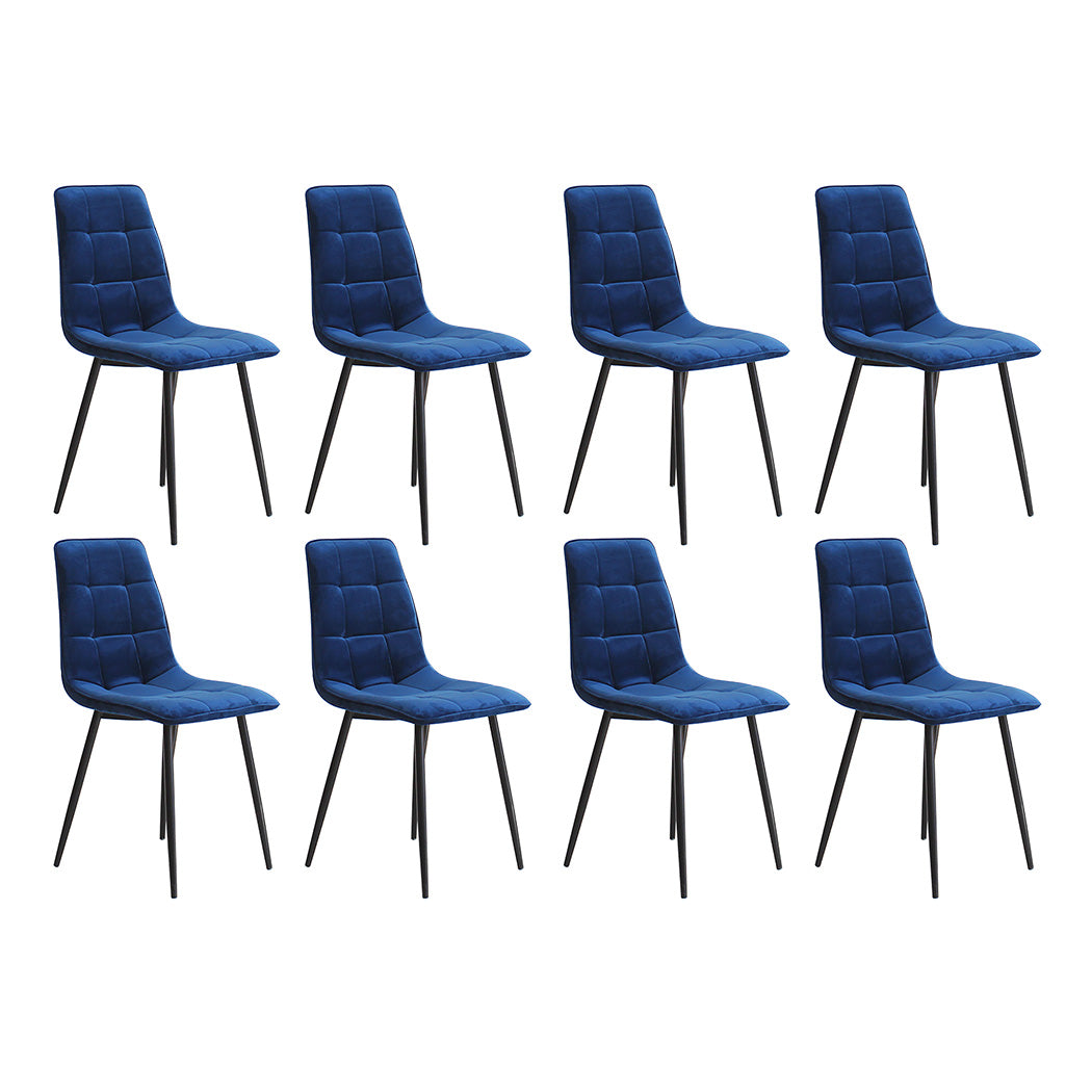 Levede 4x Dining Chairs Kitchen Velvet Blue