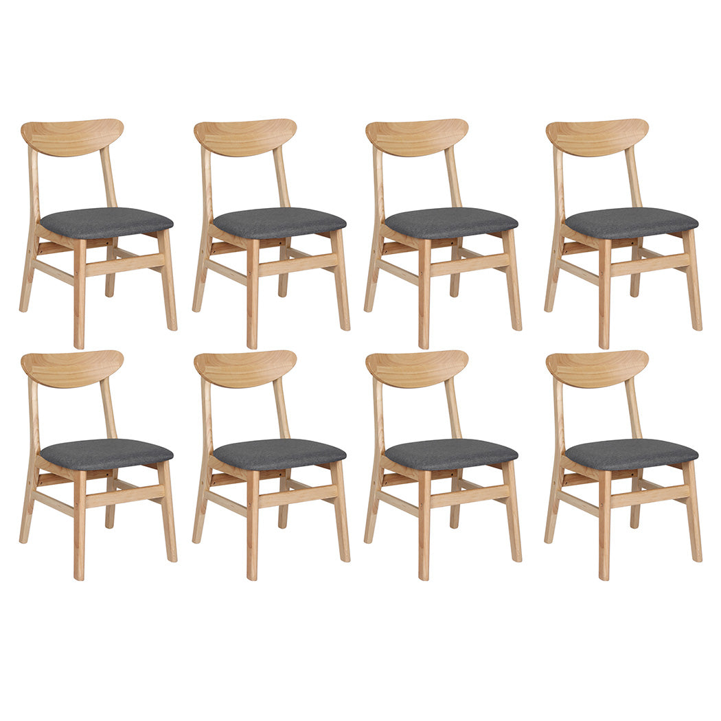 Levede 8xDining Chairs Kitchen Chair Nature