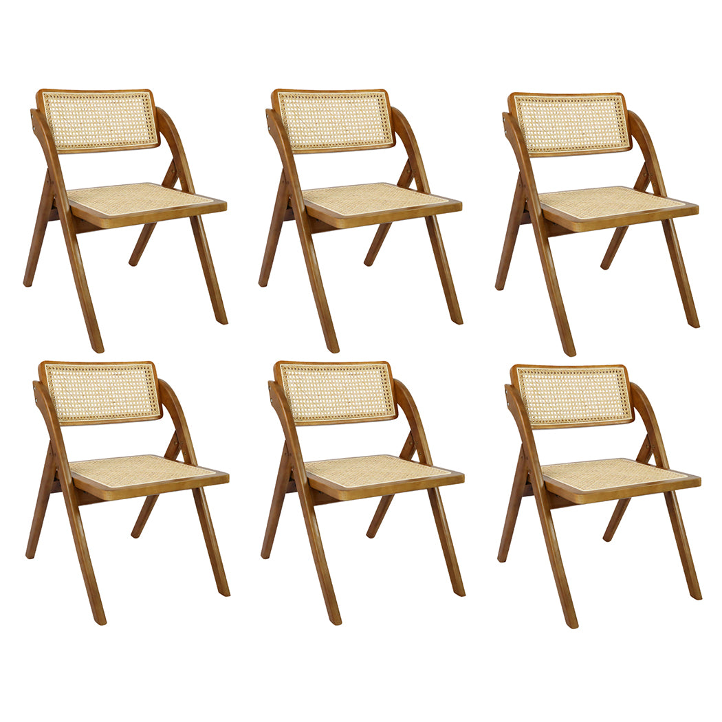 Levede 6X Foldable Rattan Dining Chairs