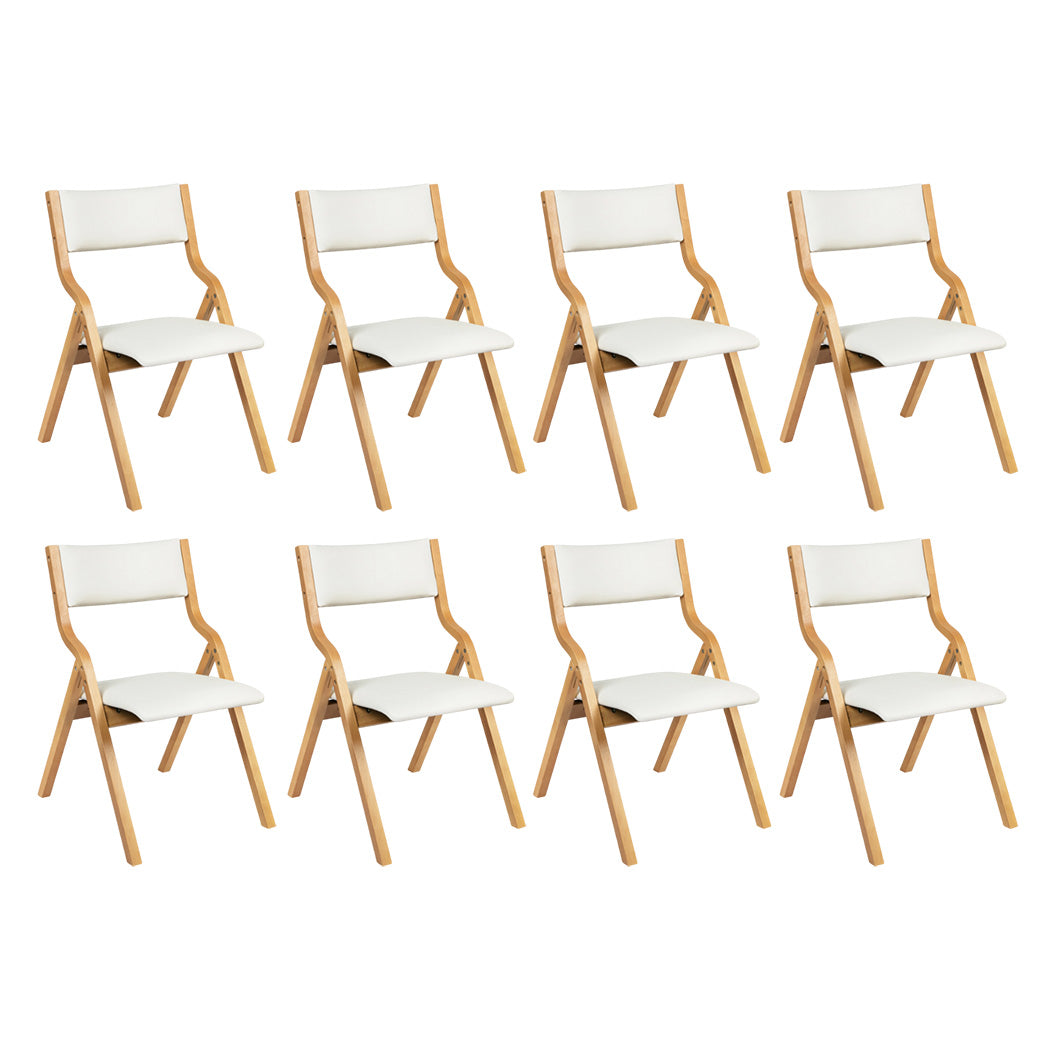 Levede 8x Dining Chairs Foldable PU Beige