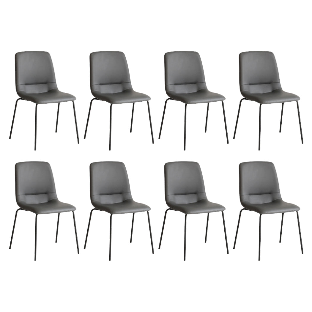 Levede Stackable Dining Chairs Kitchen Grey Set of 8