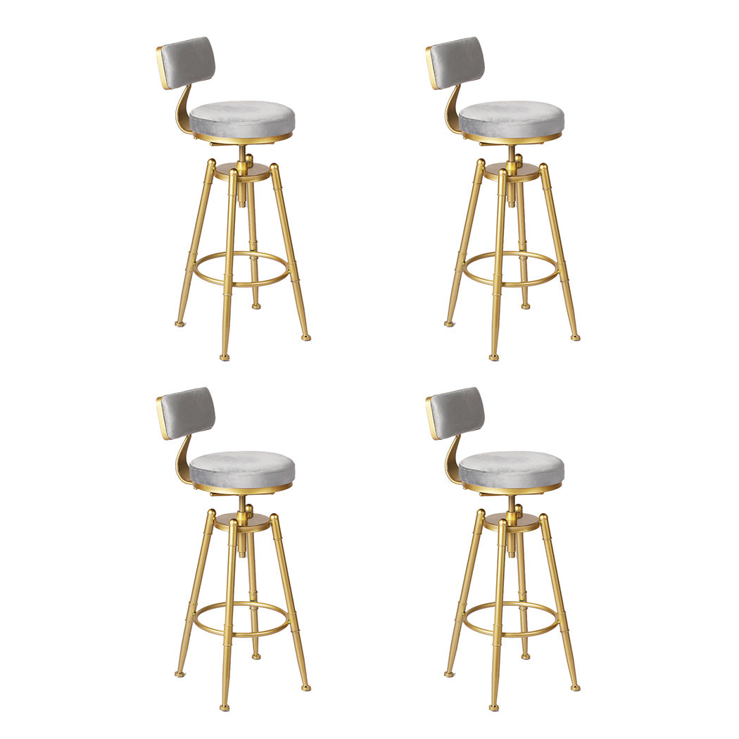 Levede 4x Swivel Bar Stools Kitchen Bar Chair Grey