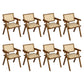 Levede 8x Walnut Wicker Armchair Dining Chair