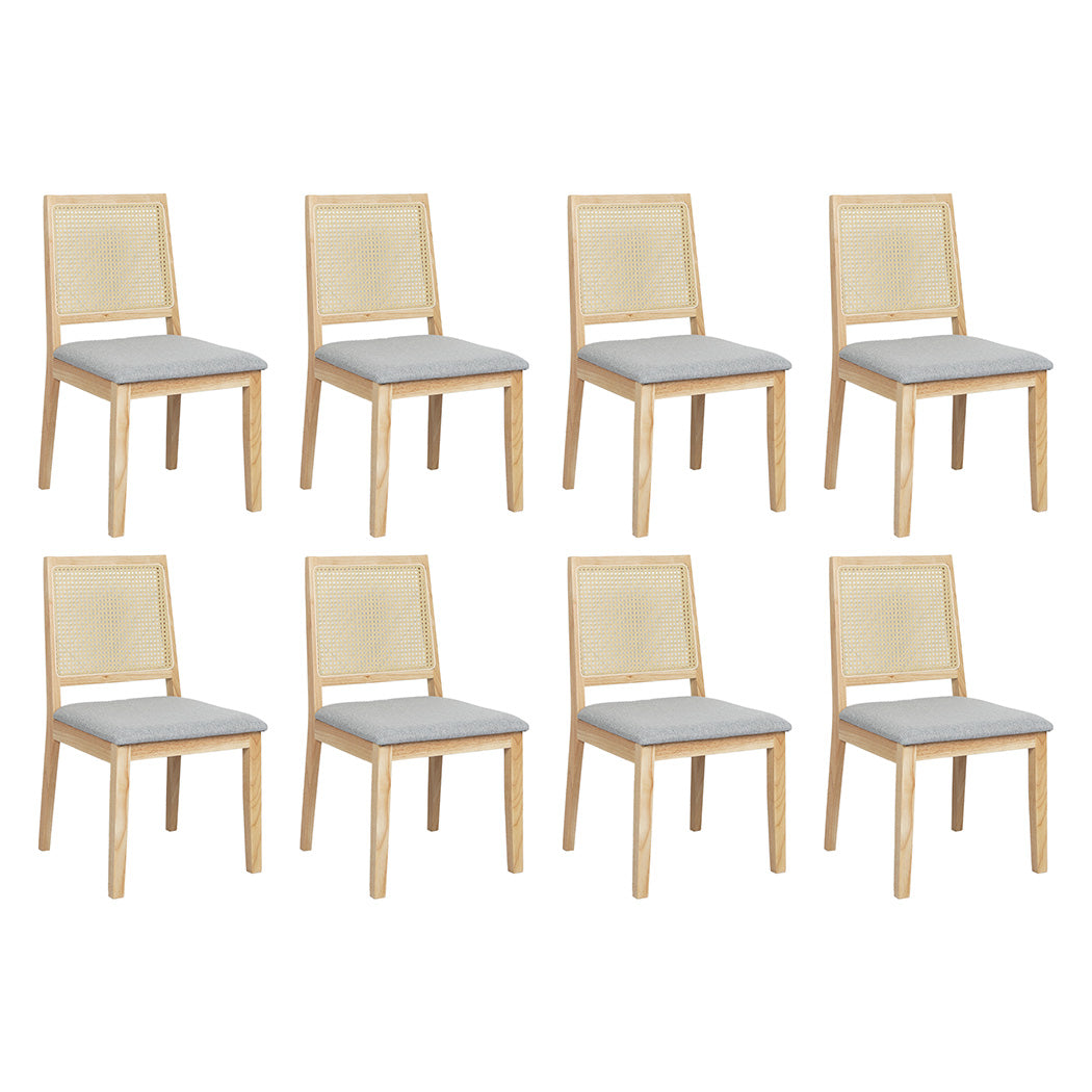 Levede 8XCane Dining Chair Rattan Armless Seat