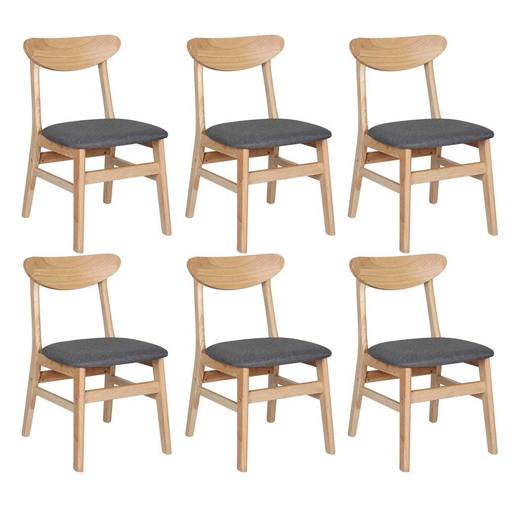Levede 6xDining Chairs Kitchen Chair Nature