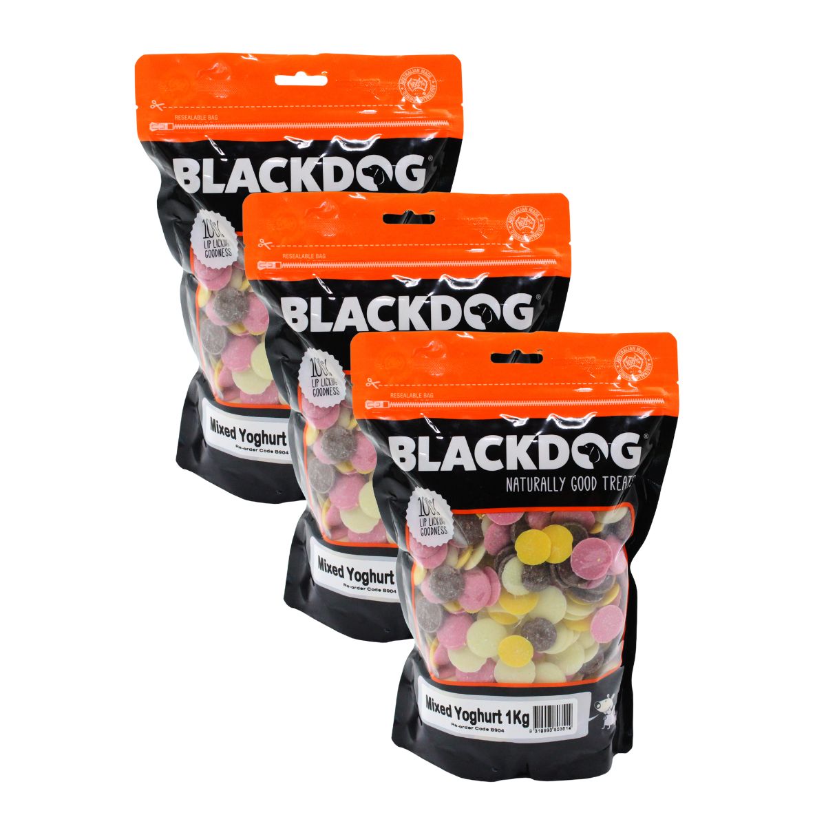Blackdog Mixed Yoghurt Drops 1kg x 3pk