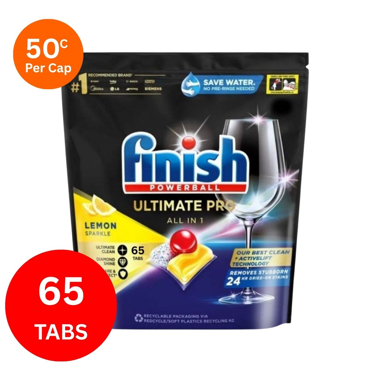 Finish Ultimate Pro x 65 Lemon Dishwasher Tablets