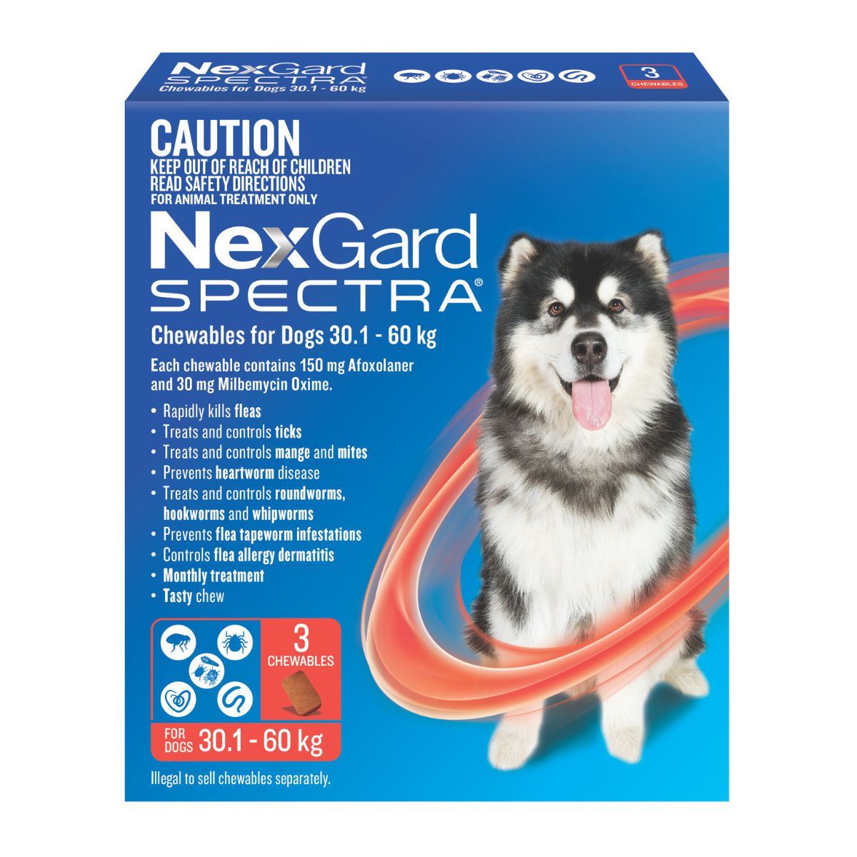 NexGard Spectra Dogs 30.1-60kg 3pk