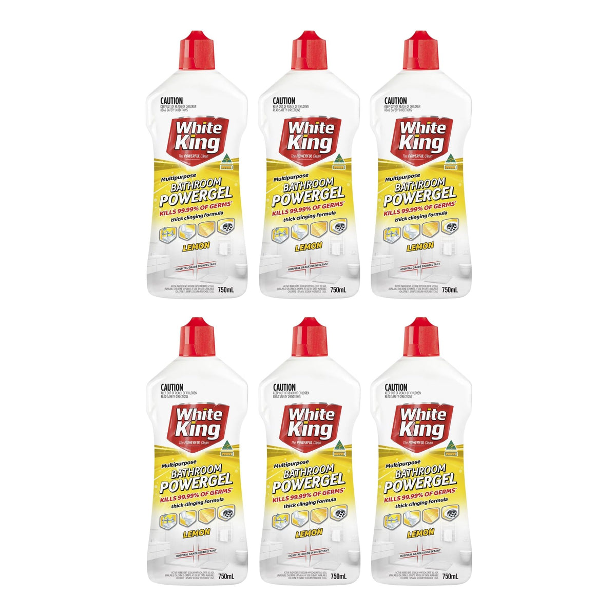 White King 750mL Bathroom Gel x6