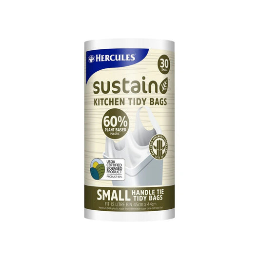 Hercules 12L Small Sustain Plant Based Kitchen Tidy Bags 30pk