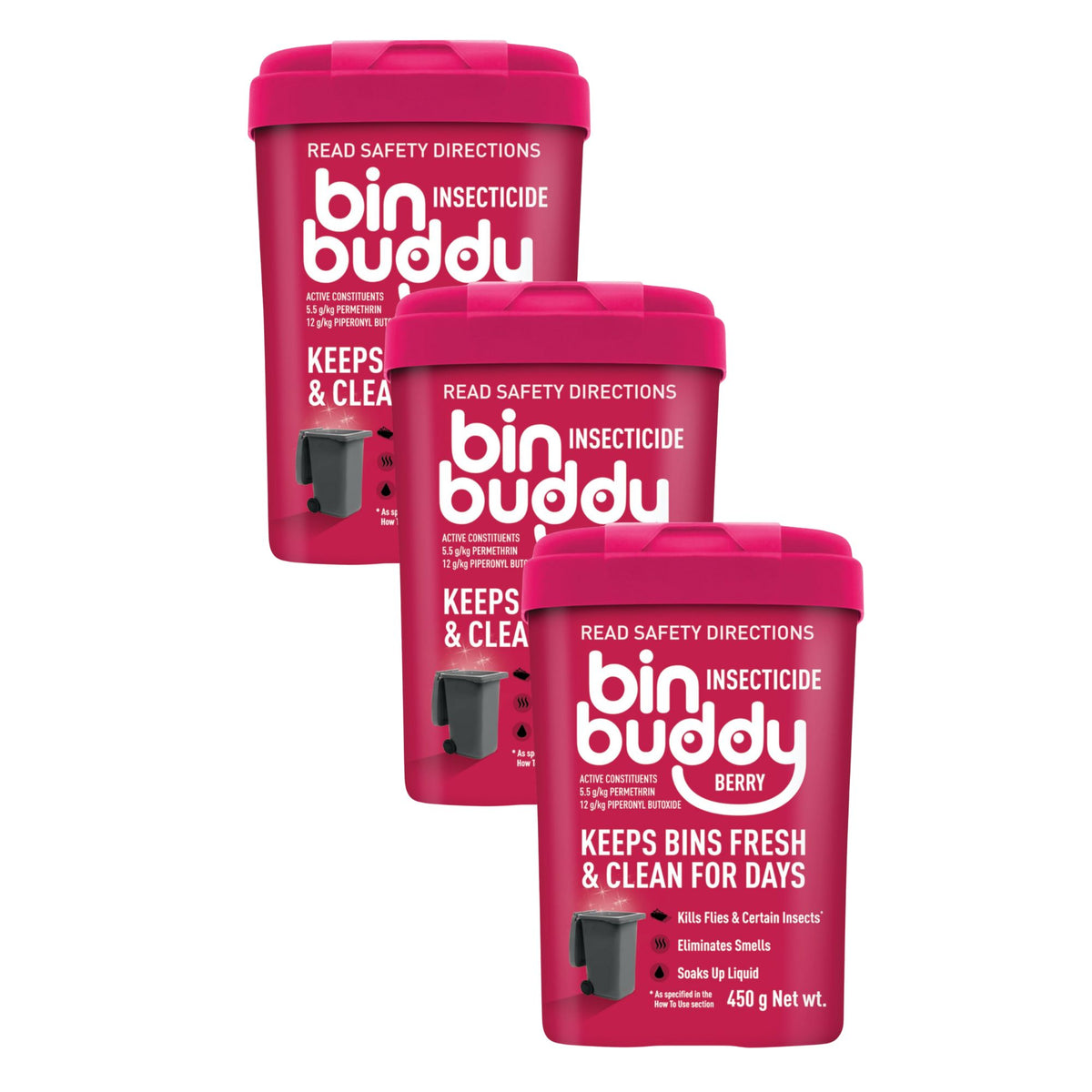 Bin Buddy Berry Blast 450g Powder x3